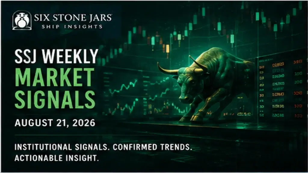 SSJ Weekly Market Signals featured market graphic for week ending August 21, 2026.