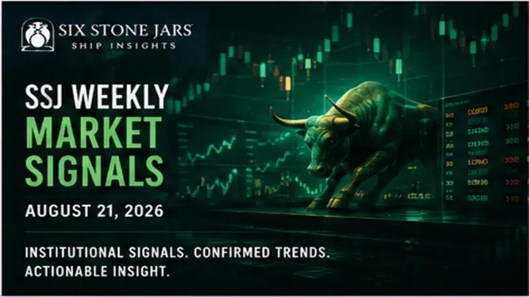 SSJ Weekly Market Signals featured market graphic for week ending August 21, 2026.